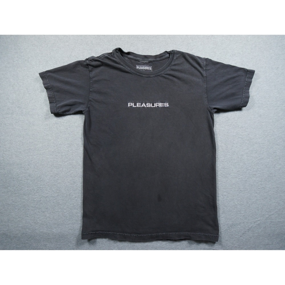 Pleasures Shirt Mens Small Black Faded Graphic Tee Streetwear Crewneck Adult